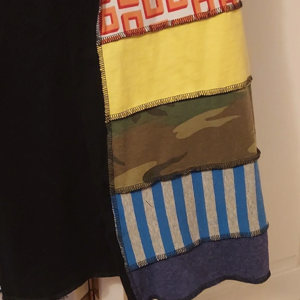 Hippie Patchwork Skirt Short Bohemian Style A line  Size S Multi Color